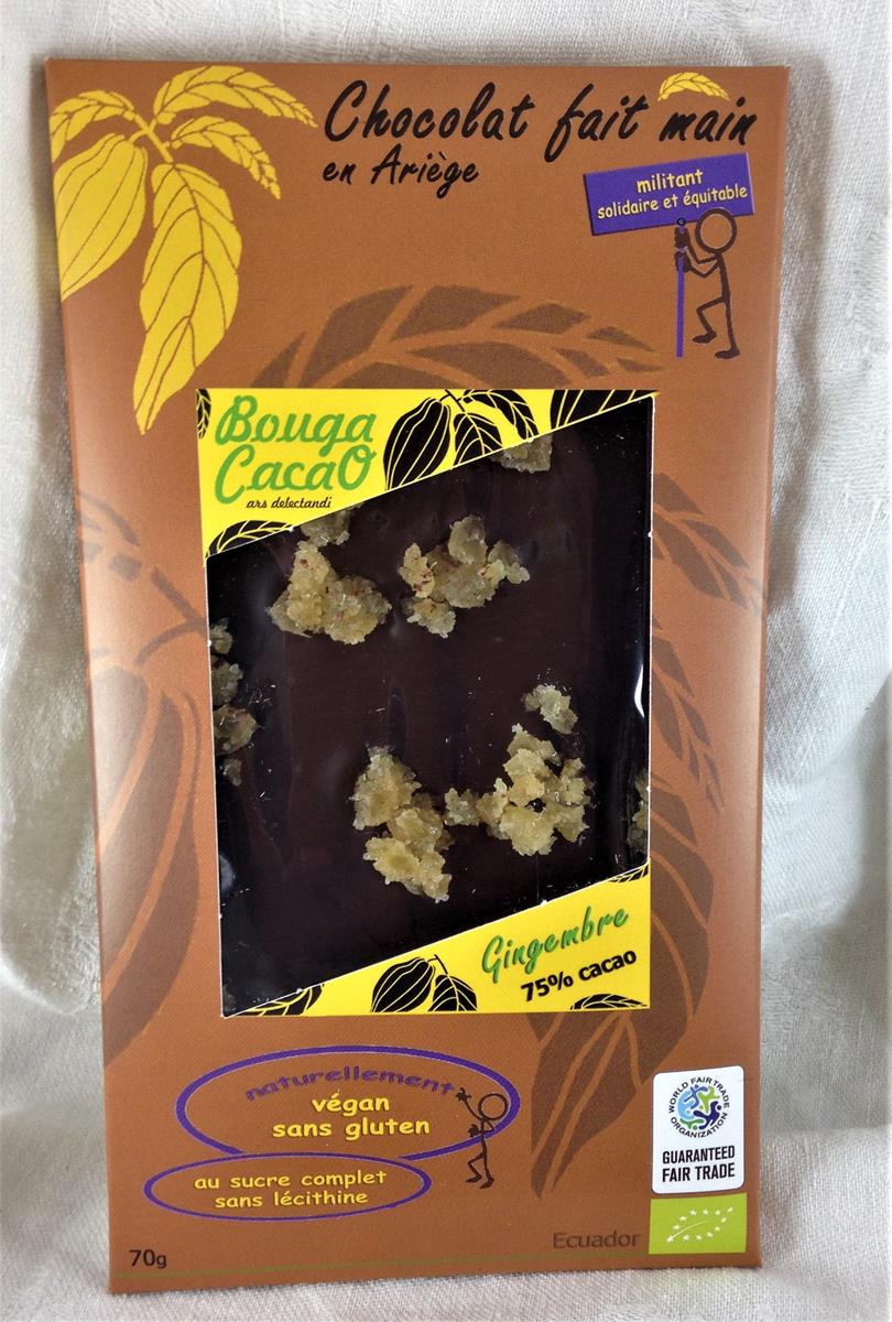 Lot de 2 boites de dégustation de Chocolat bio 75% cacao - Bouga Cacao