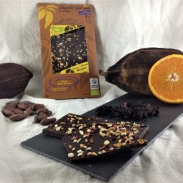 Tablette chocolat bio 75% orange hibiscus