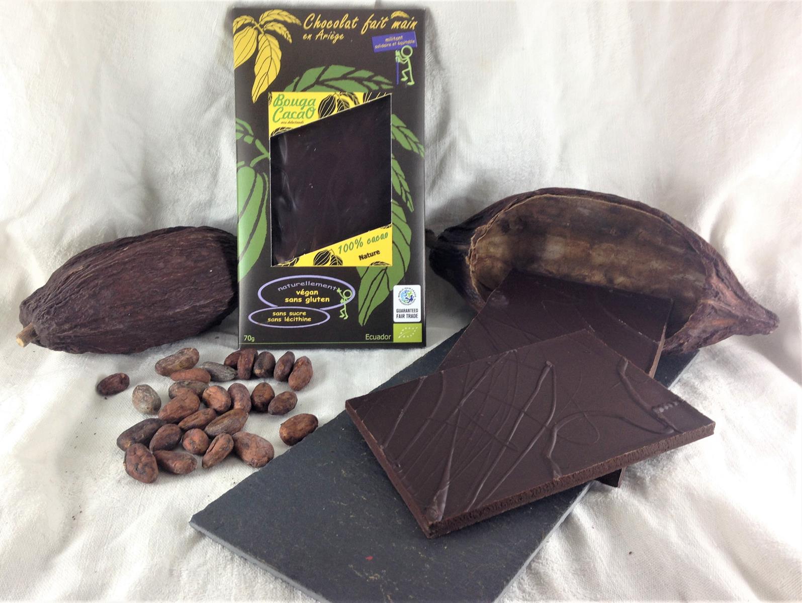 Chocolat Bio 100% Cacao en vrac – Nature - Bouga Cacao