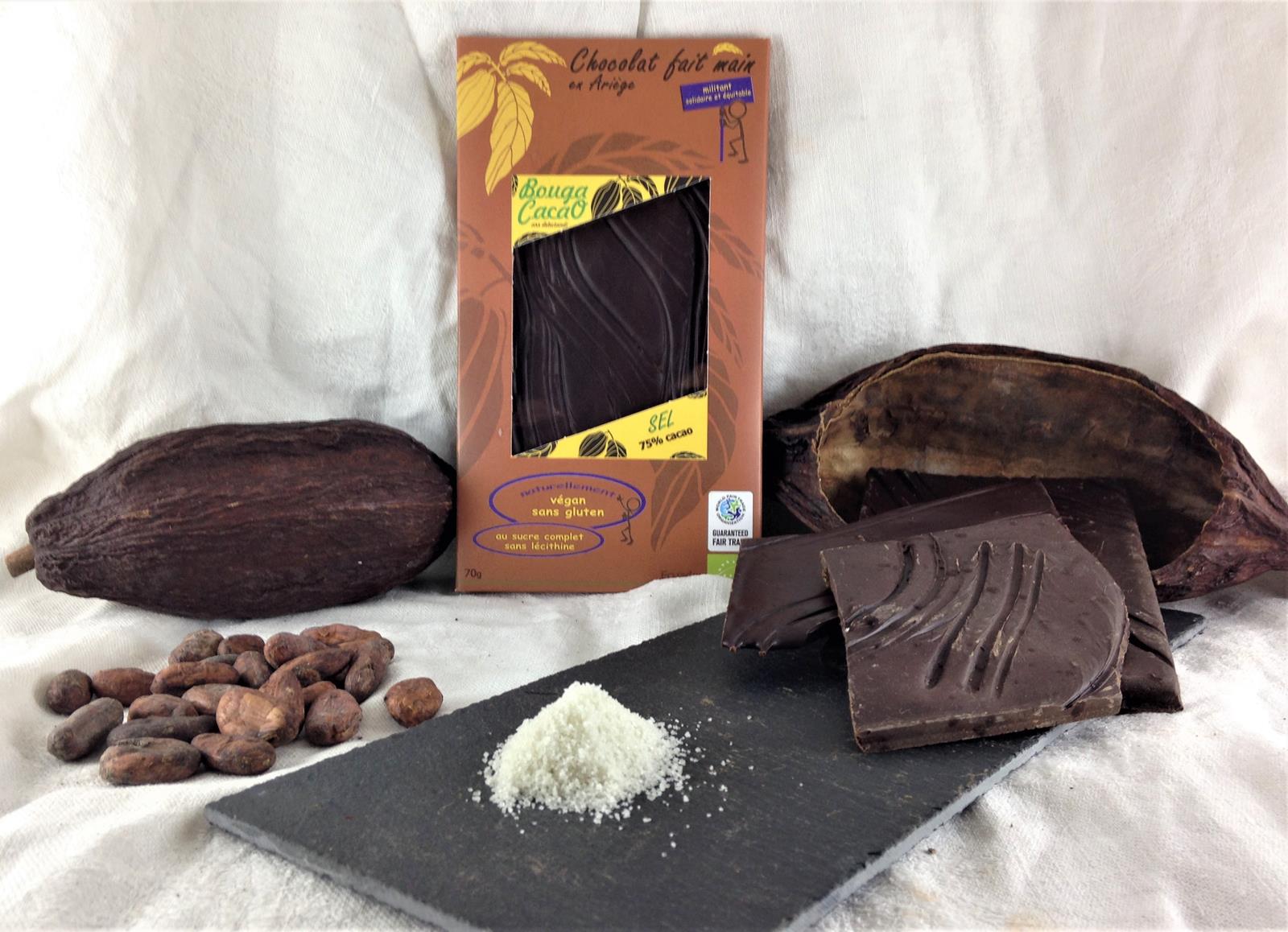 Lot de 2 boites de dégustation de Chocolat bio 75% cacao - Bouga Cacao