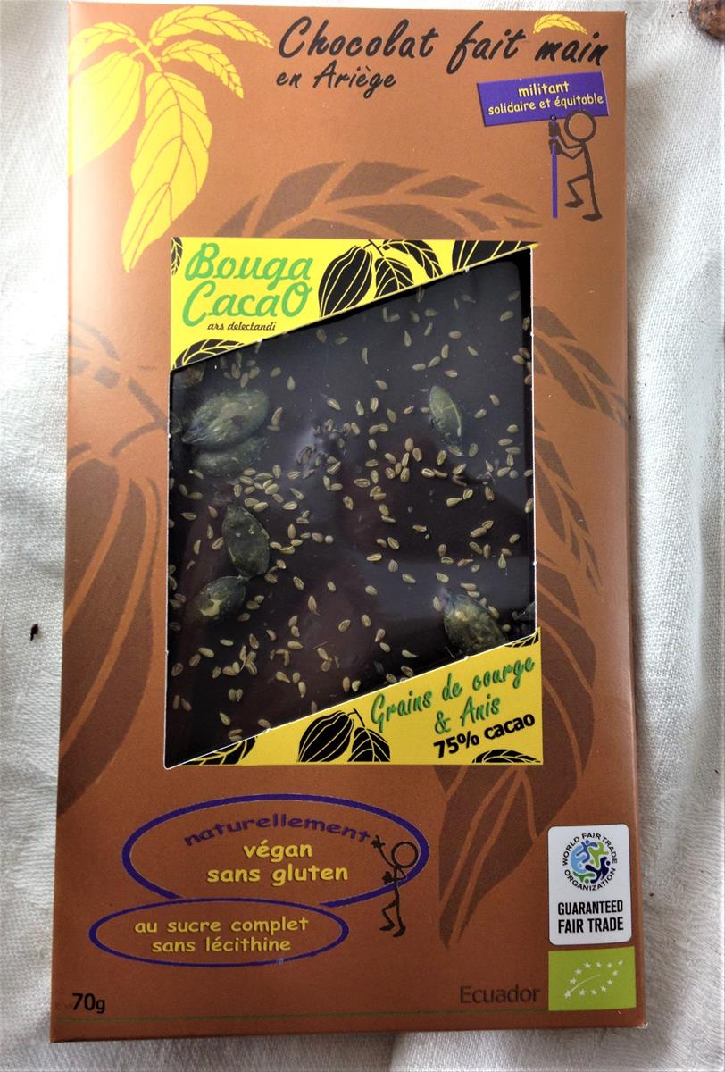 Lot de 2 boites de dégustation de Chocolat bio 75% cacao - Bouga Cacao